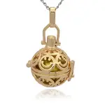 Golden Tone Brass Hollow Round Cage Pendants
