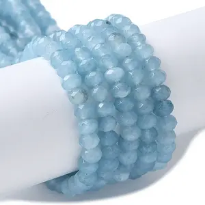 Dyed Natural Malaysia Jade Rondelle Beads Strands