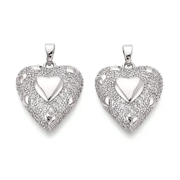 Brass Micro Pave Cubic Zirconia Pendants