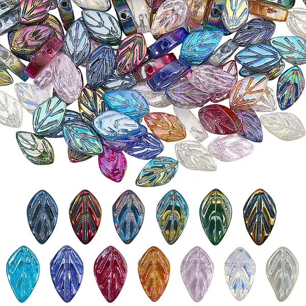 156Pcs 13 Colors Electroplate Glass Beads