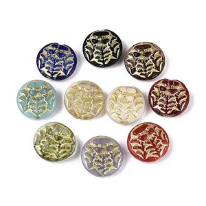 Flat Round with Tree Glass Beads