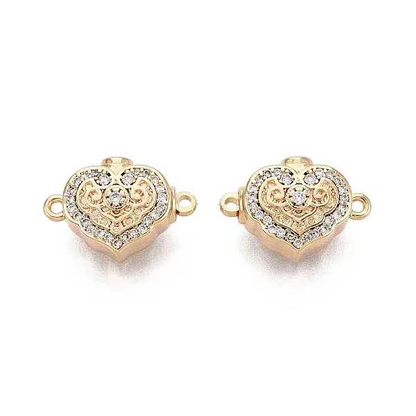 Brass Micro Pave Clear Cubic Zirconia Box Clasps