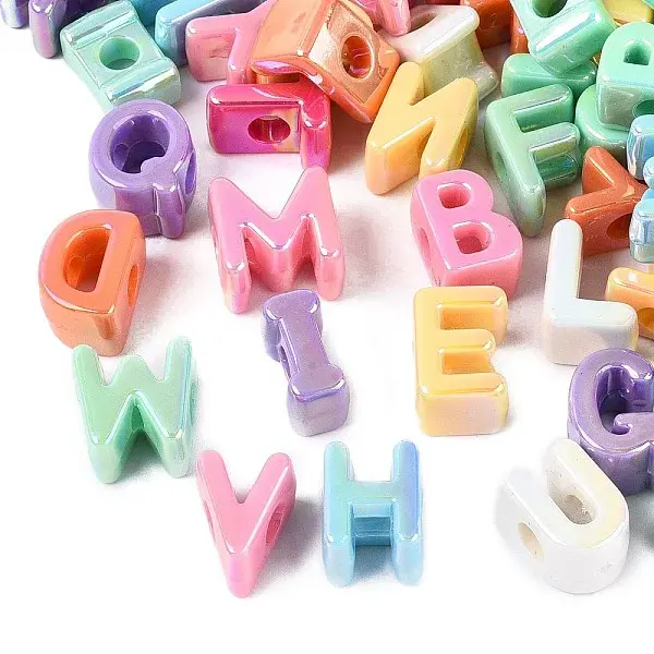 UV Plating Opaque Acrylic European Beads