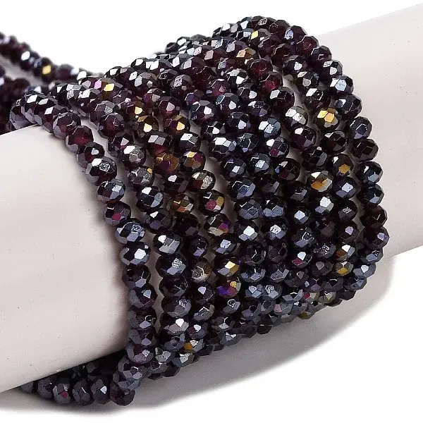 Baking Electroplate Glass Beads Strands