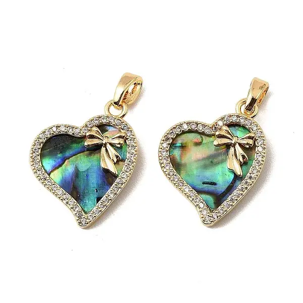 Brass Micro Pave Clear Cubic Zirconia Pendants