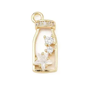 Brass Micro Pave Clear Cubic Zirconia Pendants