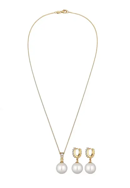 ELLI Sada šperkov 'Perle'  zlatá / perlovo biela
