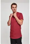 Shaped long t-shirt in burgundy color