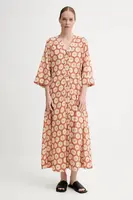 Bavlněné šaty Marc O'Polo hnědá barva, maxi, oversize, 504080921145