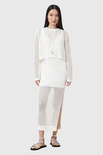 Šaty a svetr AllSaints MIRO bílá barva, maxi, W179DC