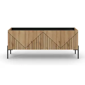 Livetastic NÍZKÁ KOMODA, černá, tmavý dub, 155/62/40 cm