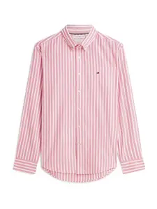 TOMMY HILFIGER Košeľa 'Regular Fit Flex Stripe'  svetloružová / biela