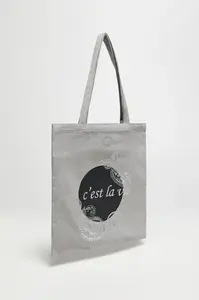 Marisse Gray Printed Shopper Bag