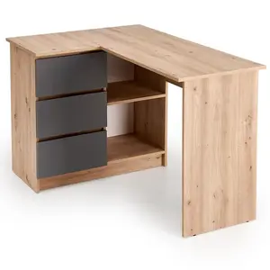 Písací stôl roh Bega artisan/grafitová