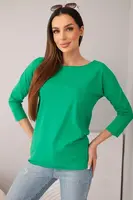 Dámska blúzka s lodičkovým výstrihom zelená