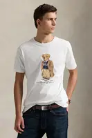 Bavlněné tričko Polo Ralph Lauren Sscncmslm1 Short Sleeve pánské, bílá barva, s potiskem, 710974584