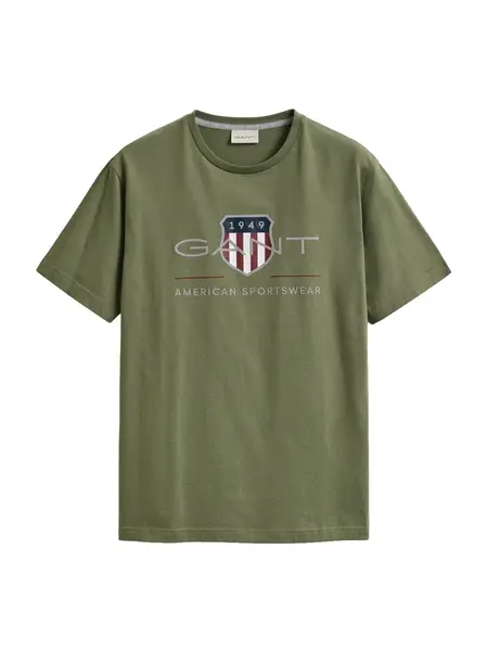 GANT Tričko  zelená / biela