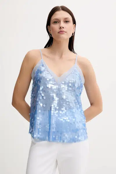 Halenka Sisley dámská, modrá barva, hladká, 5ZQWLH01K