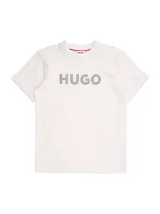 HUGO Tričko  sivá / biela