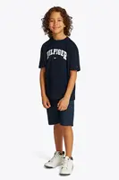 Dětské bavlněné tričko Tommy Hilfiger tmavomodrá barva, s potiskem, KB0KB09533