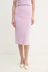 Sukně Herve Leger Eloise fialová barva, midi, pouzdrová, SCJ3515831