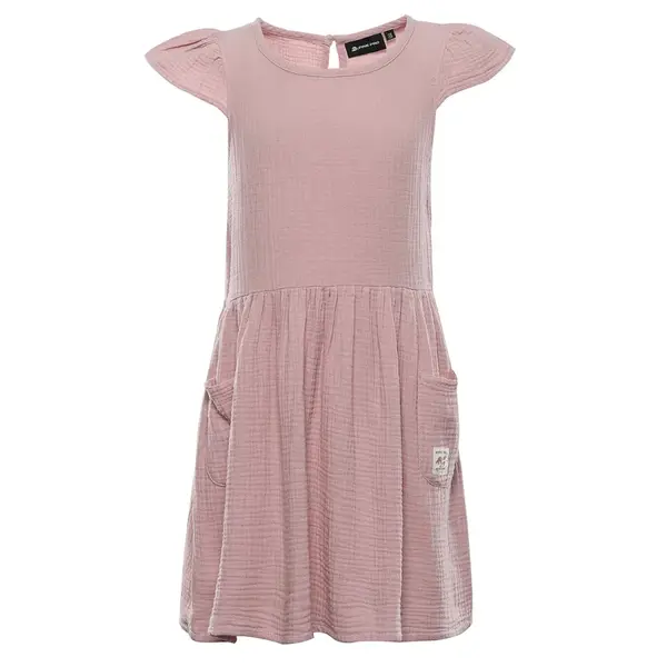 Dětské bavlněné šaty alpine pro ilero růžová 128-134