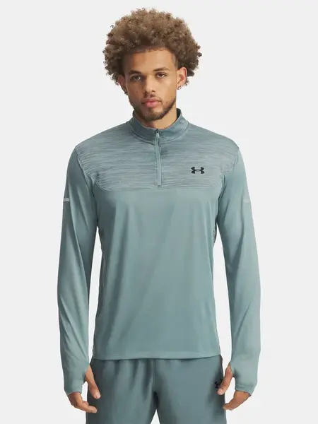 Pánské tričko Under Armour UA Tech Utility 1/4 Zip-GRN - Pánské
