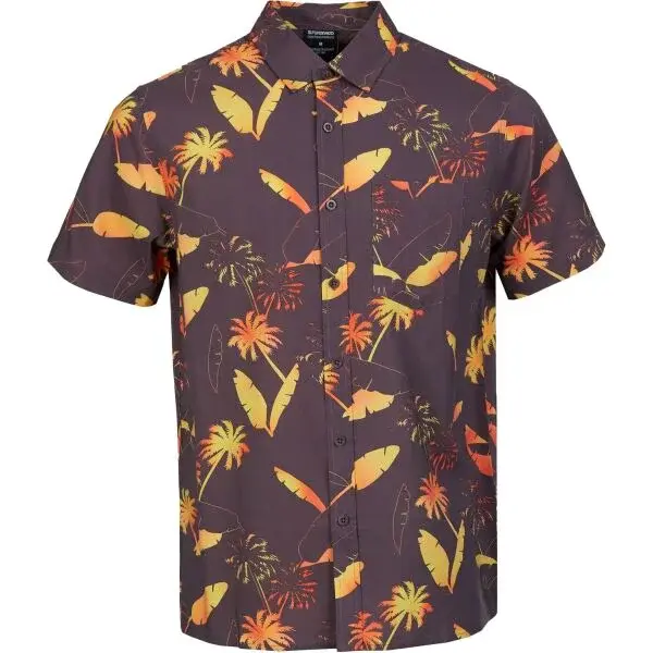 FUNDANGO CHASE Pánske košele s krátkym rukávom, vínová, veľkosť