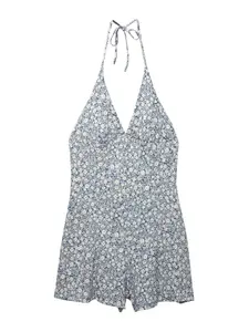 Pull&Bear Overal  modrá / biela