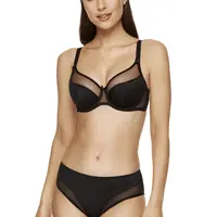 Čierna podprsenka s priehľadnými detailmi