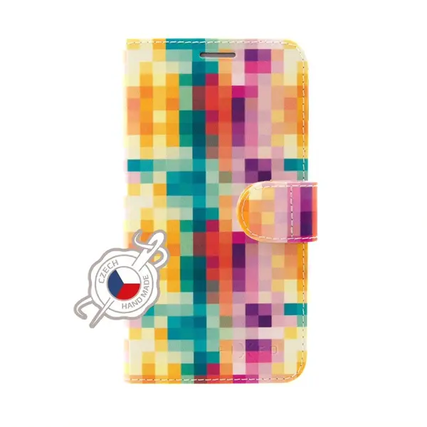 FIXED FIT flipové pouzdro pro Apple iPhone XS, motiv Dice