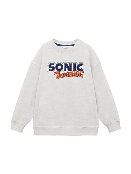 MANGO KIDS Mikina 'SONICTHE'  sivá melírovaná