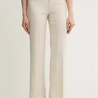 Kalhoty United Colors of Benetton dámské, béžová barva, high waist, 4T91DF099