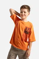 Bavlněné tričko Coccodrillo oranžová barva, s potiskem, WILD SAFARI BOY JUNIOR