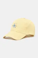 Bavlněná baseballová čepice Calvin Klein Jeans žlutá barva, s potiskem, LV04G5032G