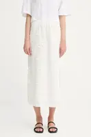 Bavlněná sukně MUNTHE URSA bílá barva, midi, 255121025522