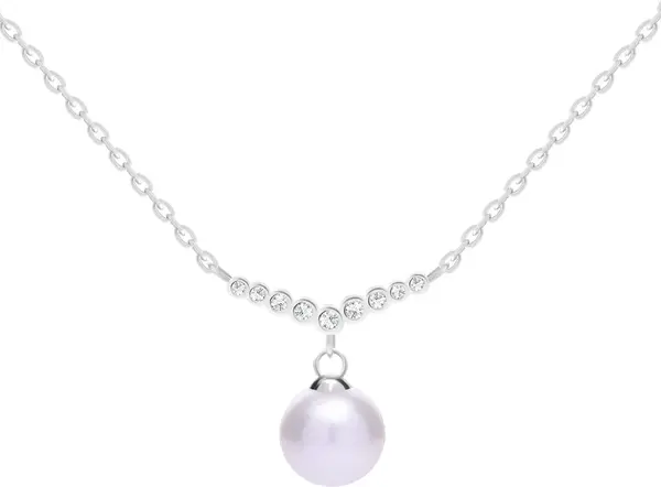 Preciosa Něžný stříbrný náhrdelník s pravou perlou Samoa 5308 00