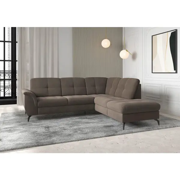 Sit & More ROHOVÁ SEDAČKA, textil, tmavě hnědá