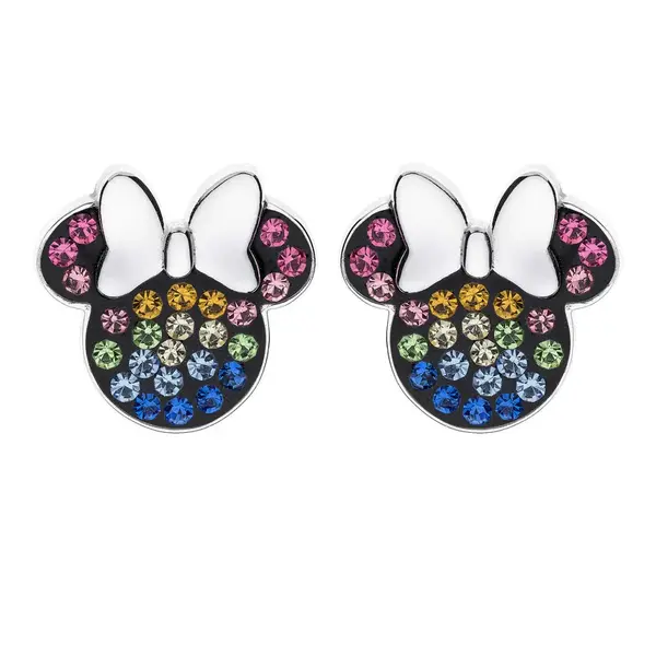 Disney Hravé stříbrné náušnice pecky Minnie Mouse E903207SRML