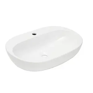 Umývadlo na dosku, závesné SAT Infinitio 60x40,5 cm otvor pre batériu uprostred SATINF60402