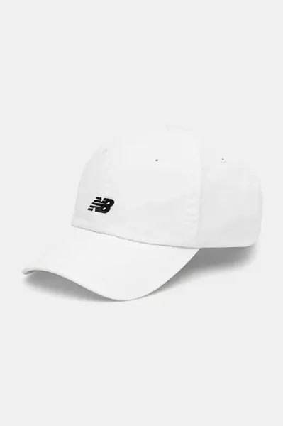 Bavlněná baseballová čepice New Balance bílá barva, LAH51009WT