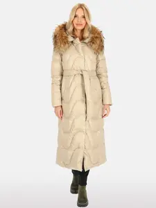 PERSO Woman's Women's real down coat with natural fur, color