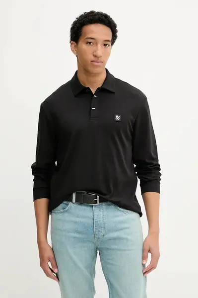 Bavlněné tričko s dlouhým rukávem HUGO Dargenpolo