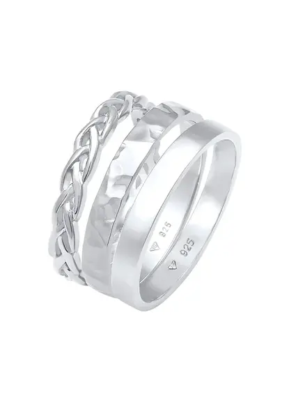 ELLI Prsteň 'Organic'  strieborná