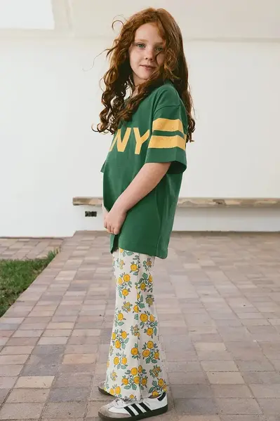 Dětské kalhoty Tinycottons FLOWERS RIB PANT