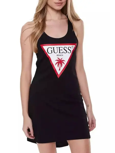 Guess logo tank top dress l
