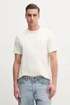 Bavlněné tričko Tommy Hilfiger béžová barva, s aplikací, MW0MW39256