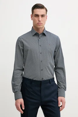 Bavlněná košile Tommy Hilfiger tmavomodrá barva, regular, s klasickým límcem, MW0MW38960