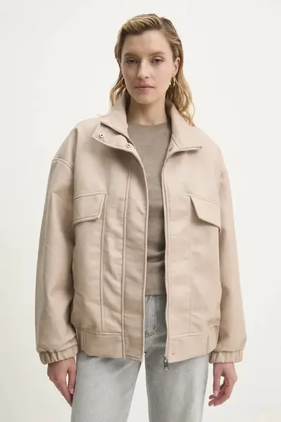 Bunda Answear.LAB béžová barva, přechodná