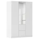 Rauch Möbel ŠATNÍ SKŘÍŇ S OTOČNÝMI DVEŘMI, barvy stříbra, bílá, 136/197/54 cm